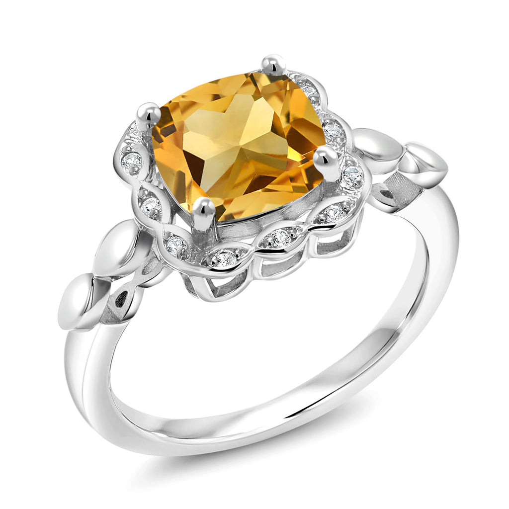 Citrine_7_Ring in 925 Sterling Silver