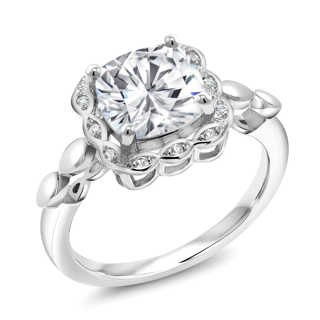 White Moissanite_6_Ring in 925 Sterling Silver