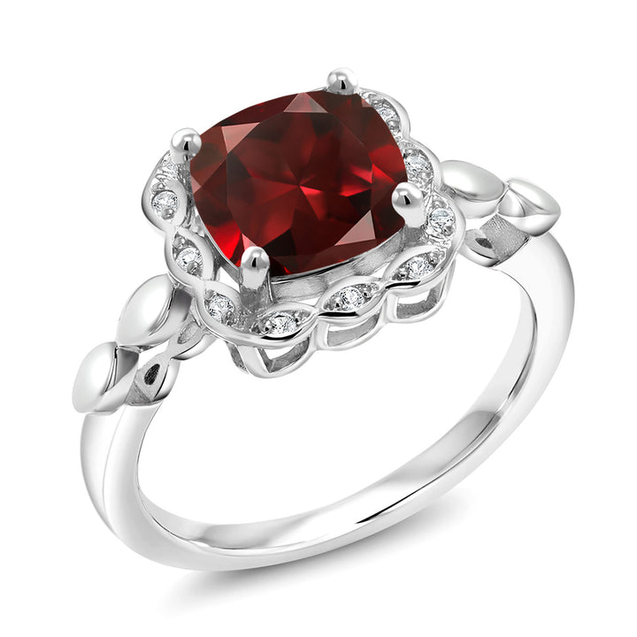 Garnet_5_Ring in 925 Sterling Silver