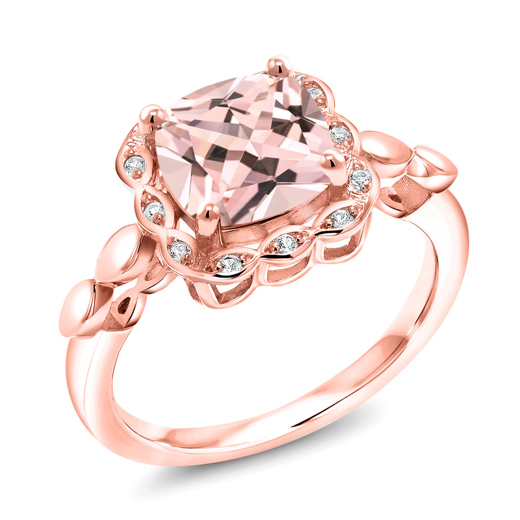 Nano Morganite_8_Ring in 925 Rose Gold Plated Silver
