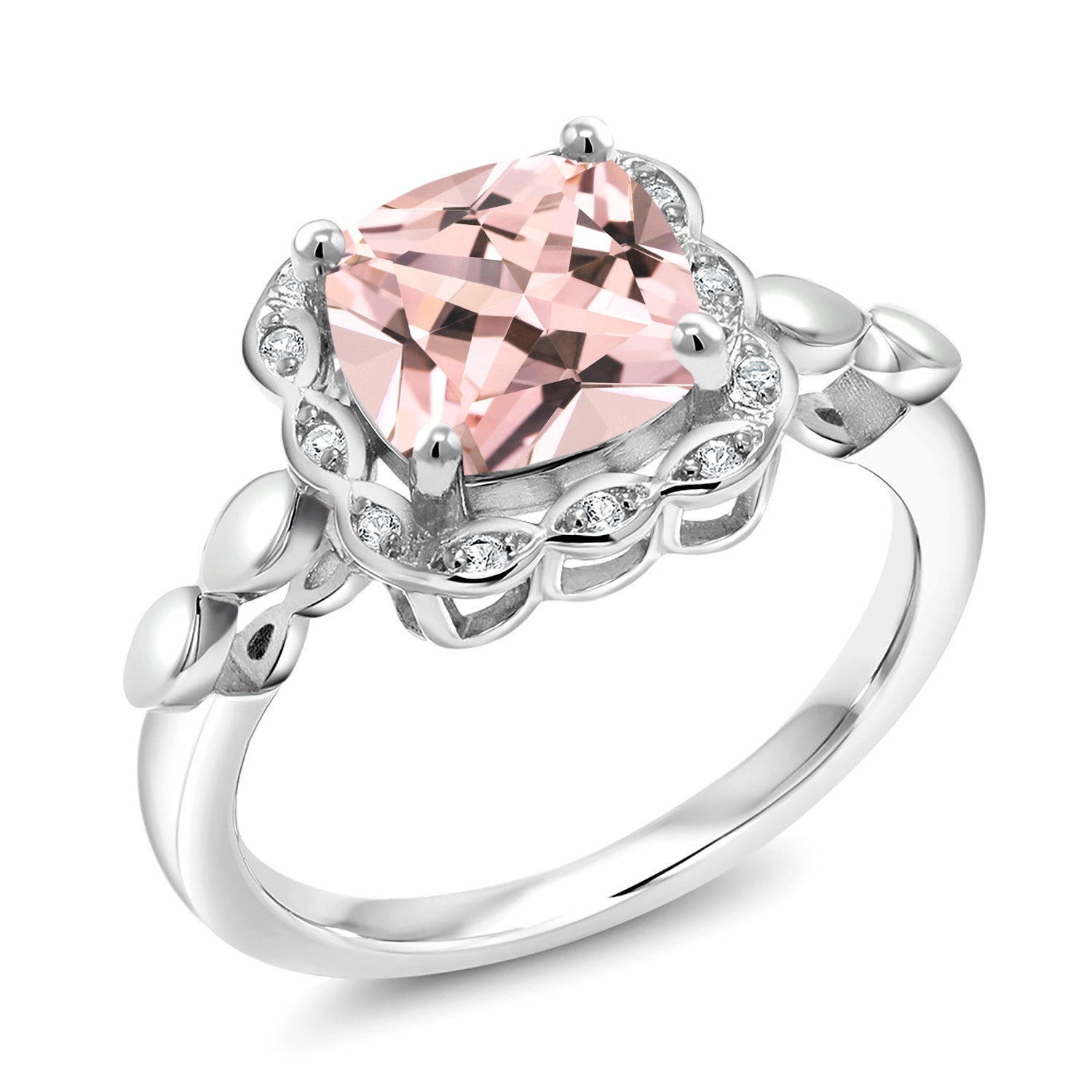 Nano Morganite - October_8_Ring in 925 Sterling Silver