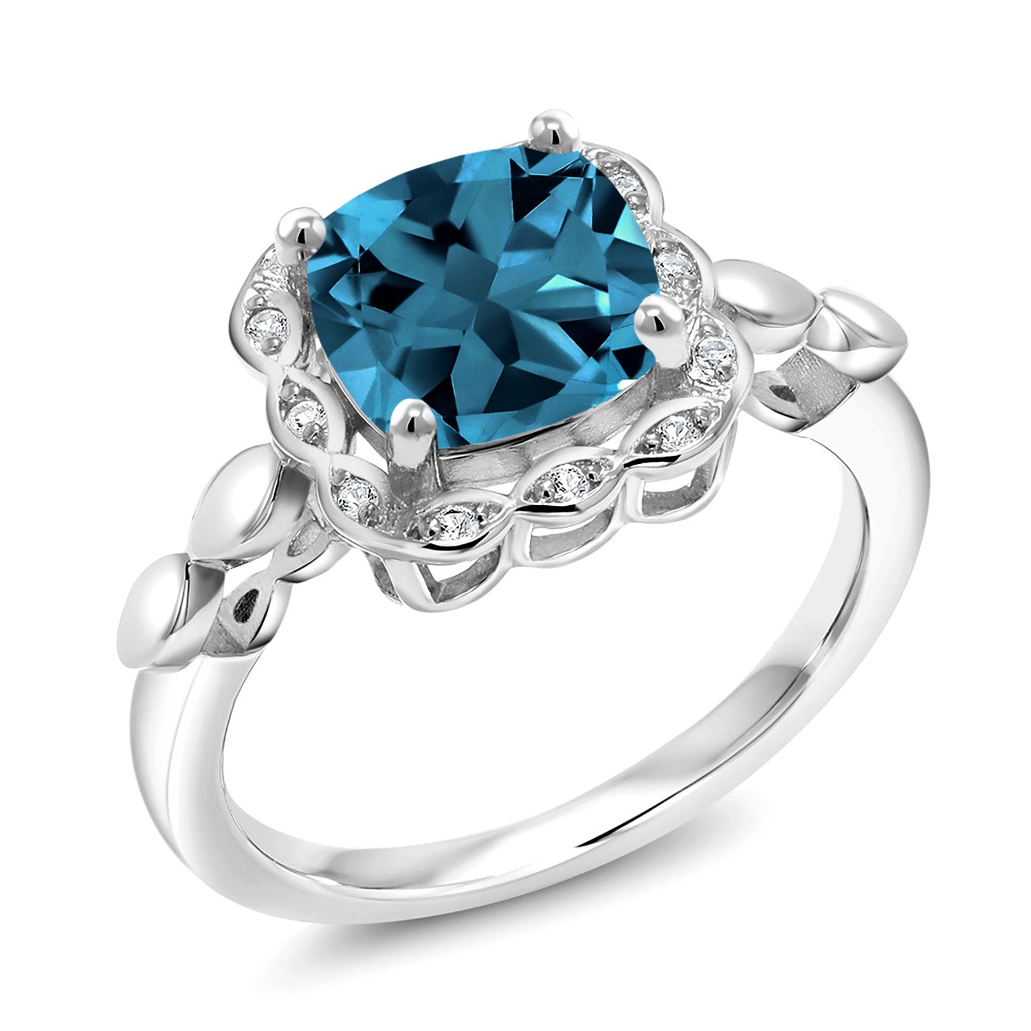 London Blue Topaz - November_8_Ring in 925 Sterling Silver