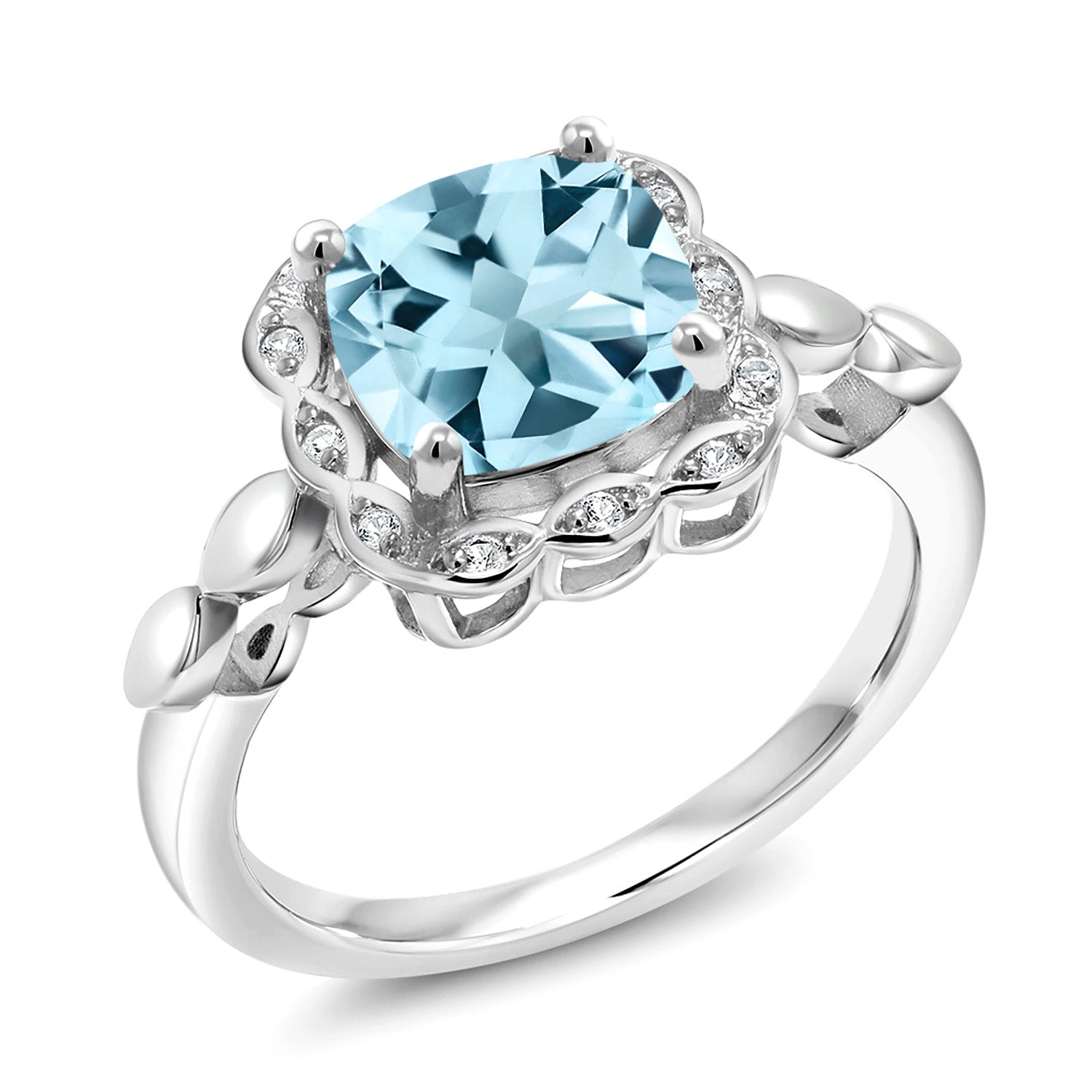 Sky Blue Topaz - November_9_Ring in 925 Sterling Silver