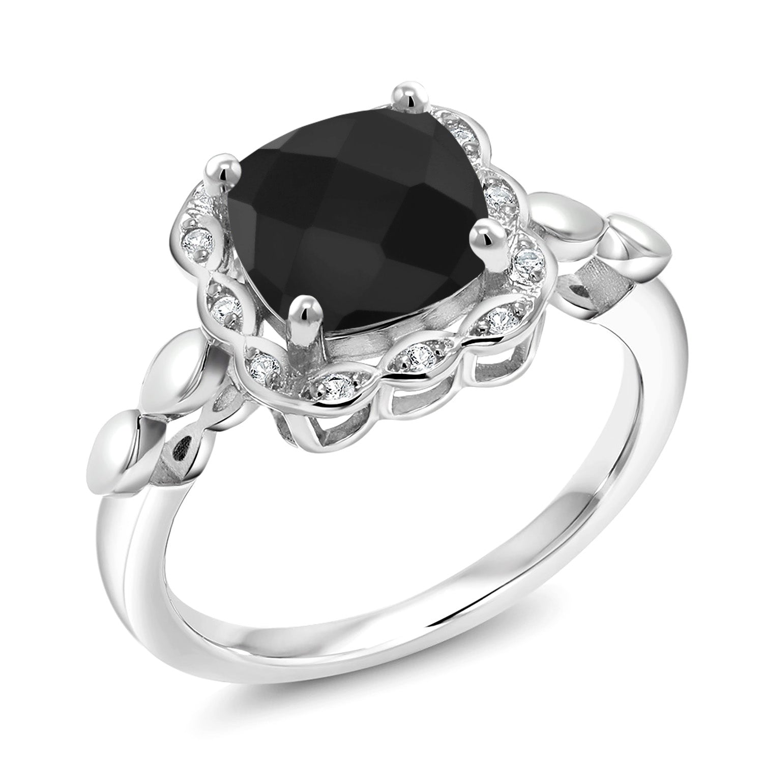 Onyx-Checkerboard - December_6_Ring in 925 Sterling Silver