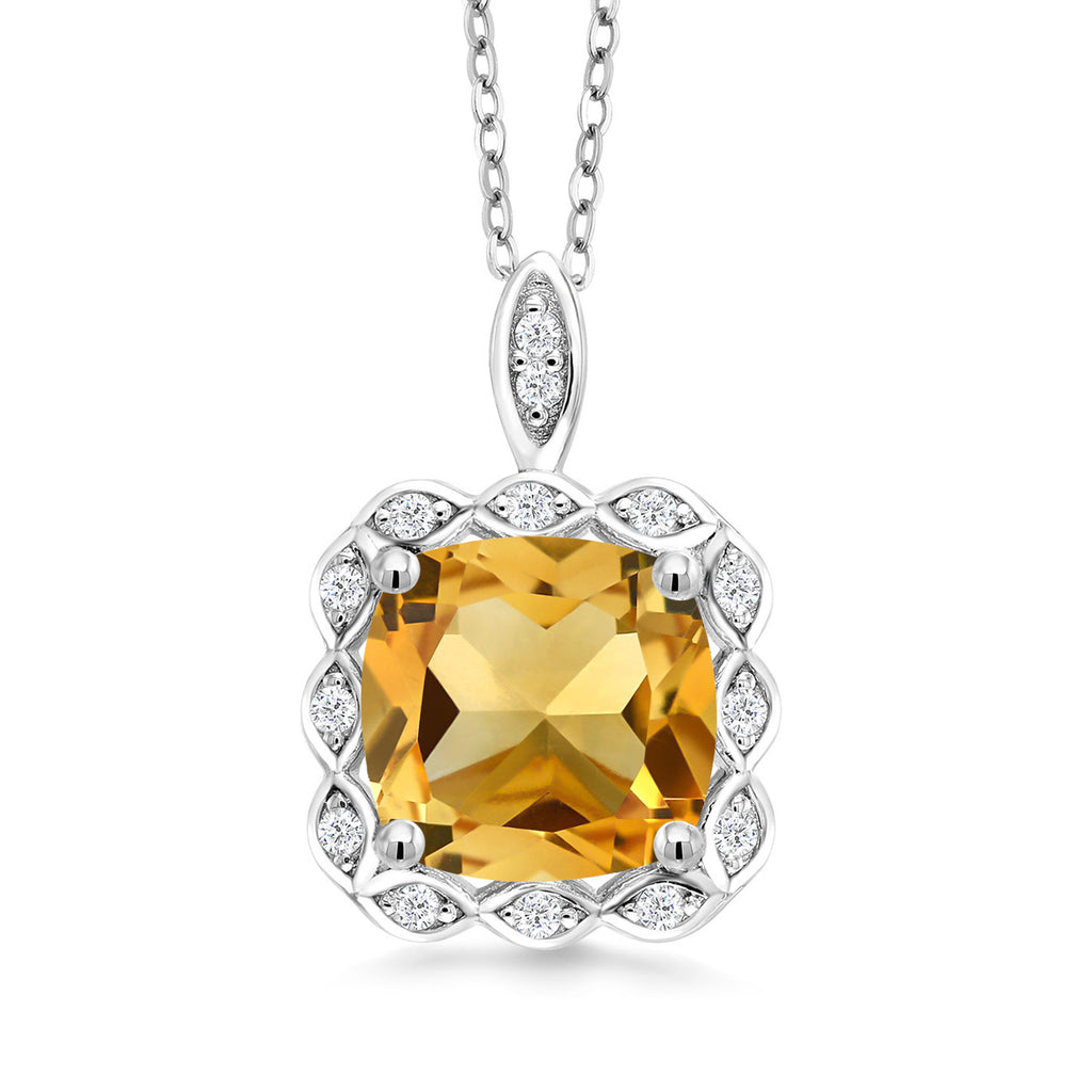 Citrine - November_Pendant in 925 Sterling Silver