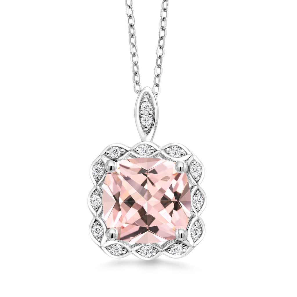 Nano Morganite - October_Pendant in 925 Sterling Silver