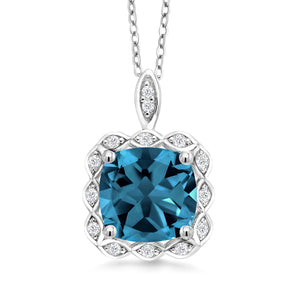 London Topaz - November_Pendant in 925 Sterling Silver
