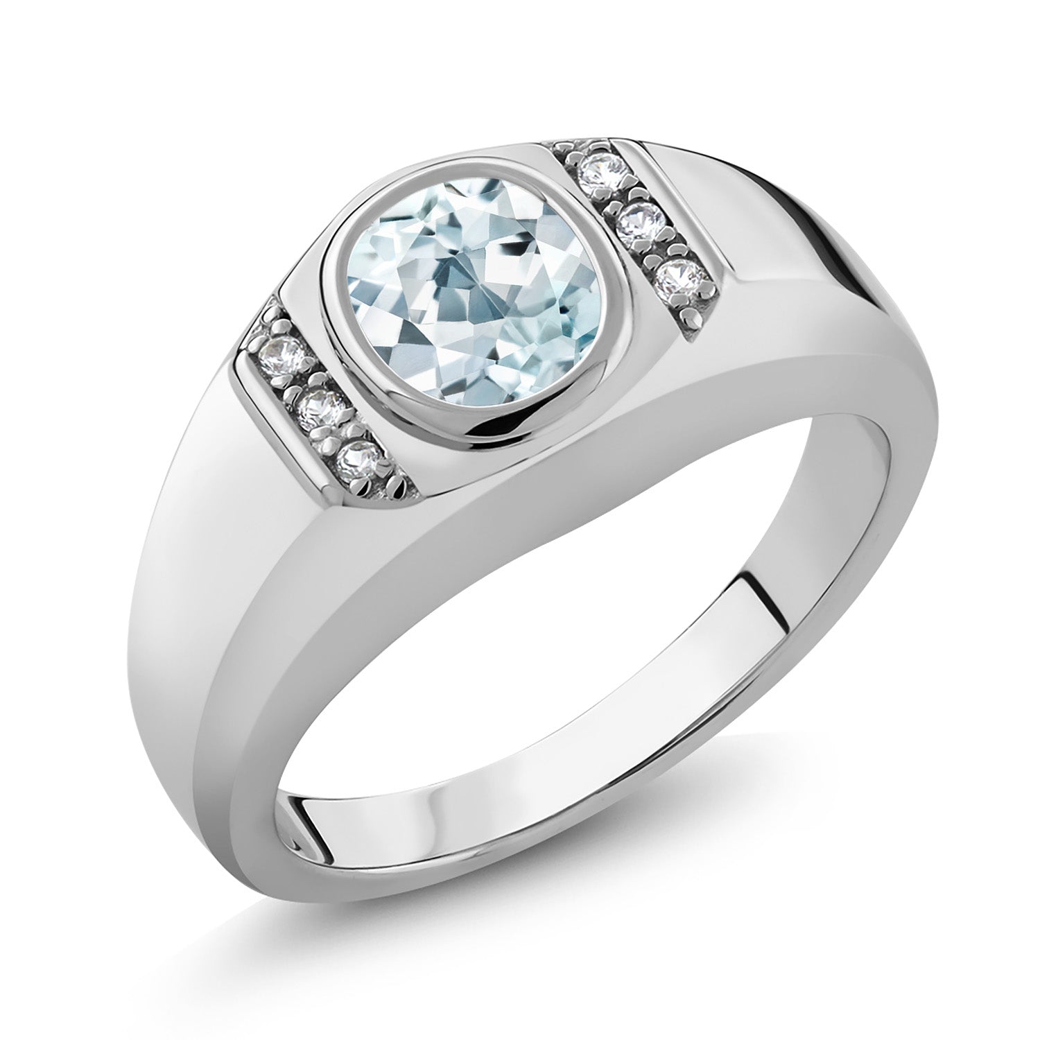 Aquamarine - March_9_Ring in 925 Sterling Silver