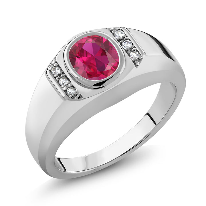 Created Ruby - July_9_Ring in 925 Sterling Silver