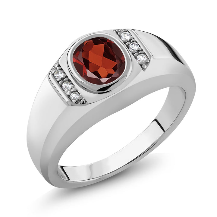 Garnet_9_Ring in 925 Sterling Silver