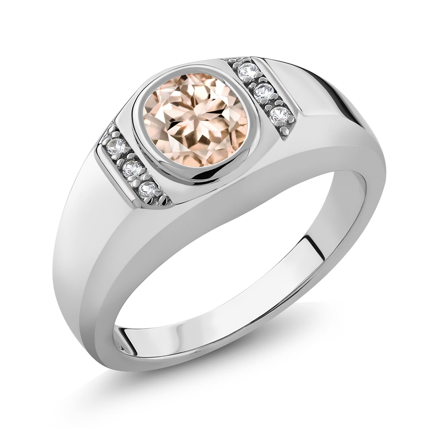 Morganite - October_12_Ring in 925 Sterling Silver