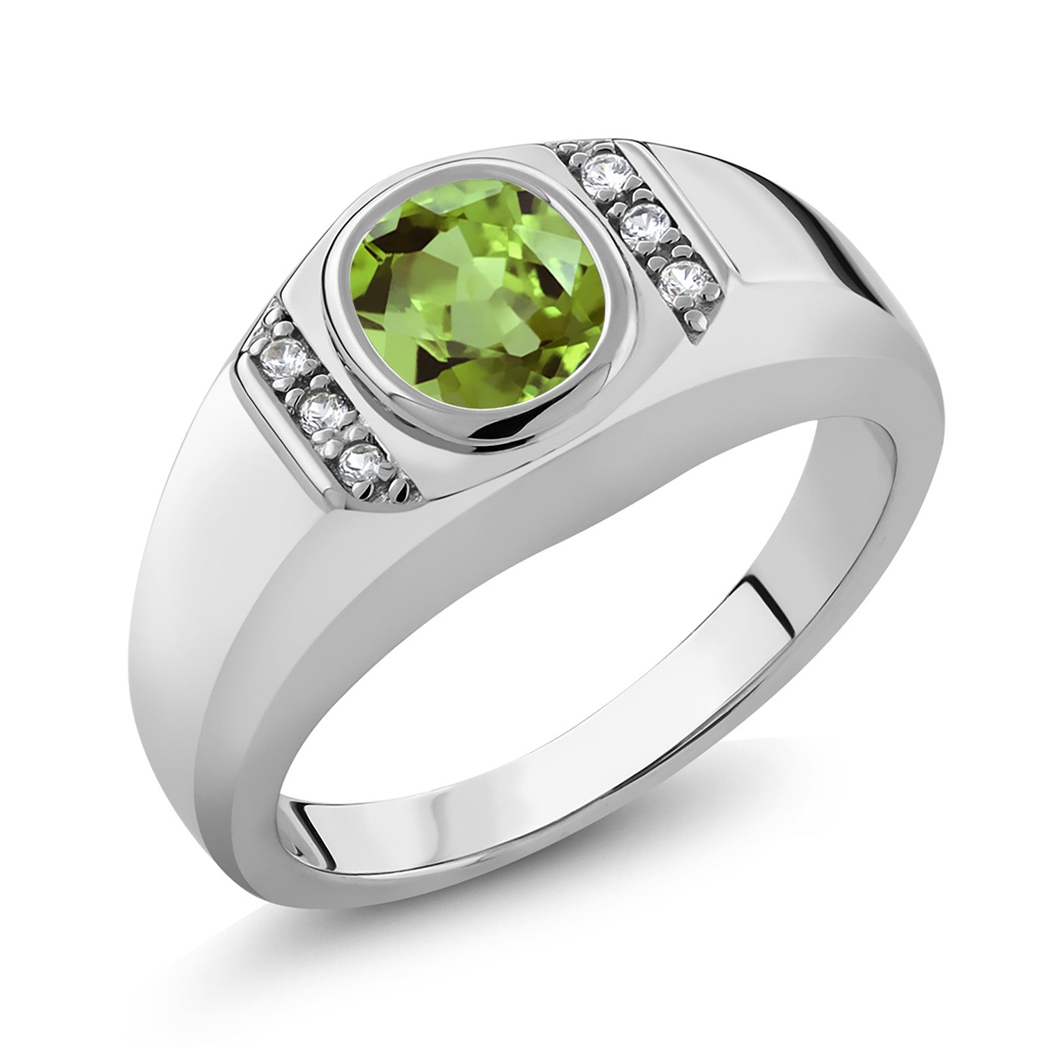 Peridot - August_10_Ring in 925 Sterling Silver