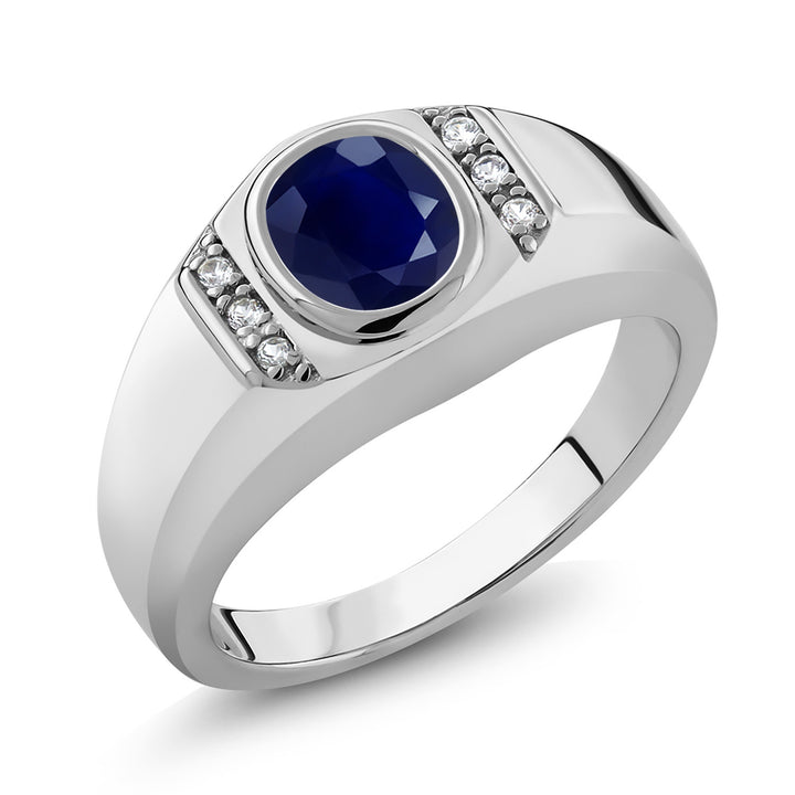 Blue Sapphire_7_Ring in 925 Sterling Silver