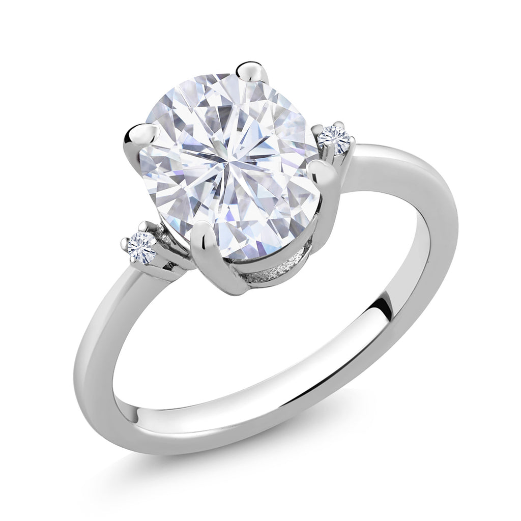 White Moissanite - April_9_Ring in 925 Sterling Silver