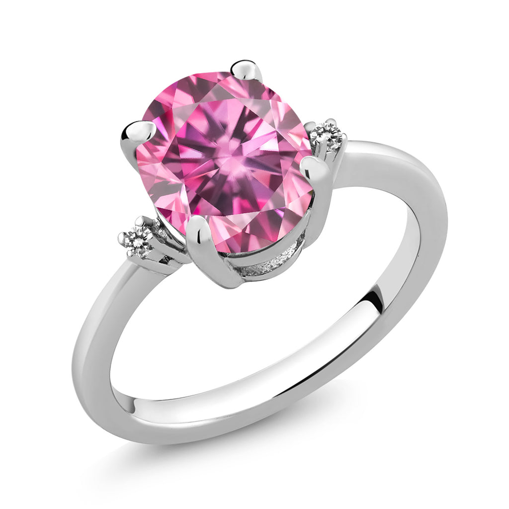 Pink Moissanite - April_7_Ring in 925 Sterling Silver