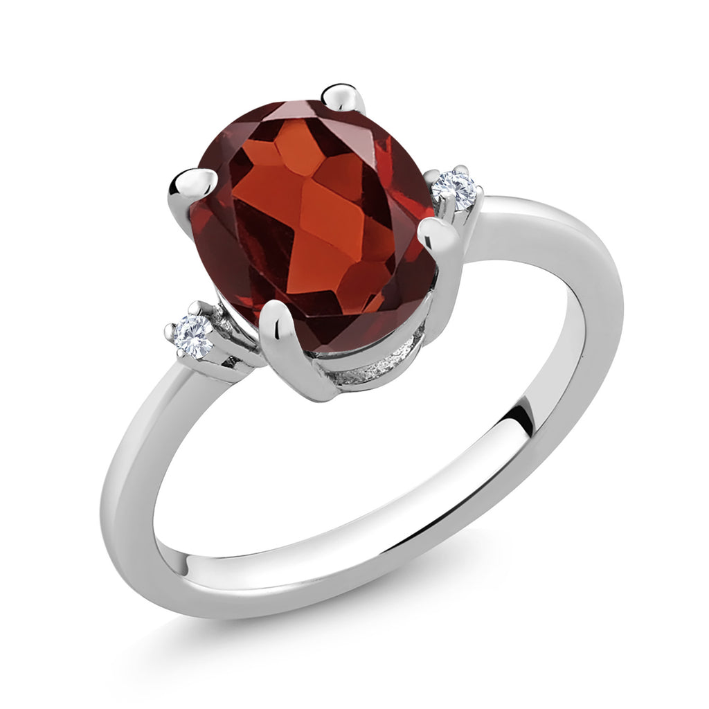Garnet - January_8_Ring in 925 Sterling Silver