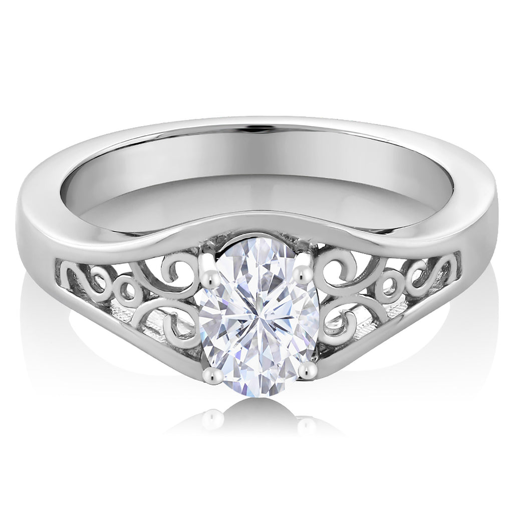 White Moissanite - April_5_Ring in 925 Sterling Silver
