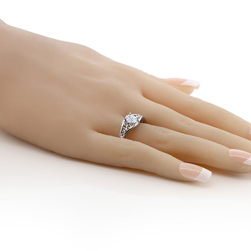 White Moissanite - April_5_Ring in 925 Sterling Silver