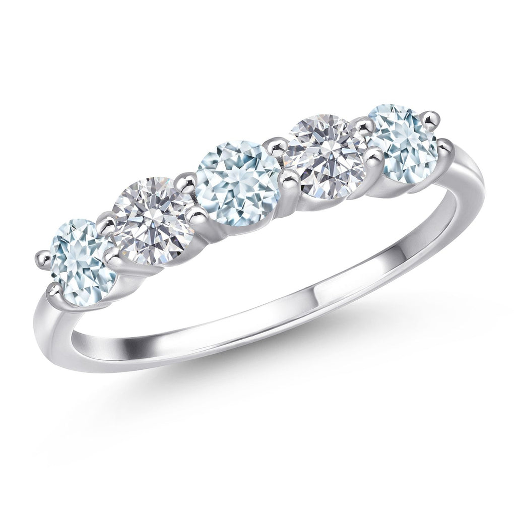 Aquamarine - March_7_Ring in 925 Sterling Silver