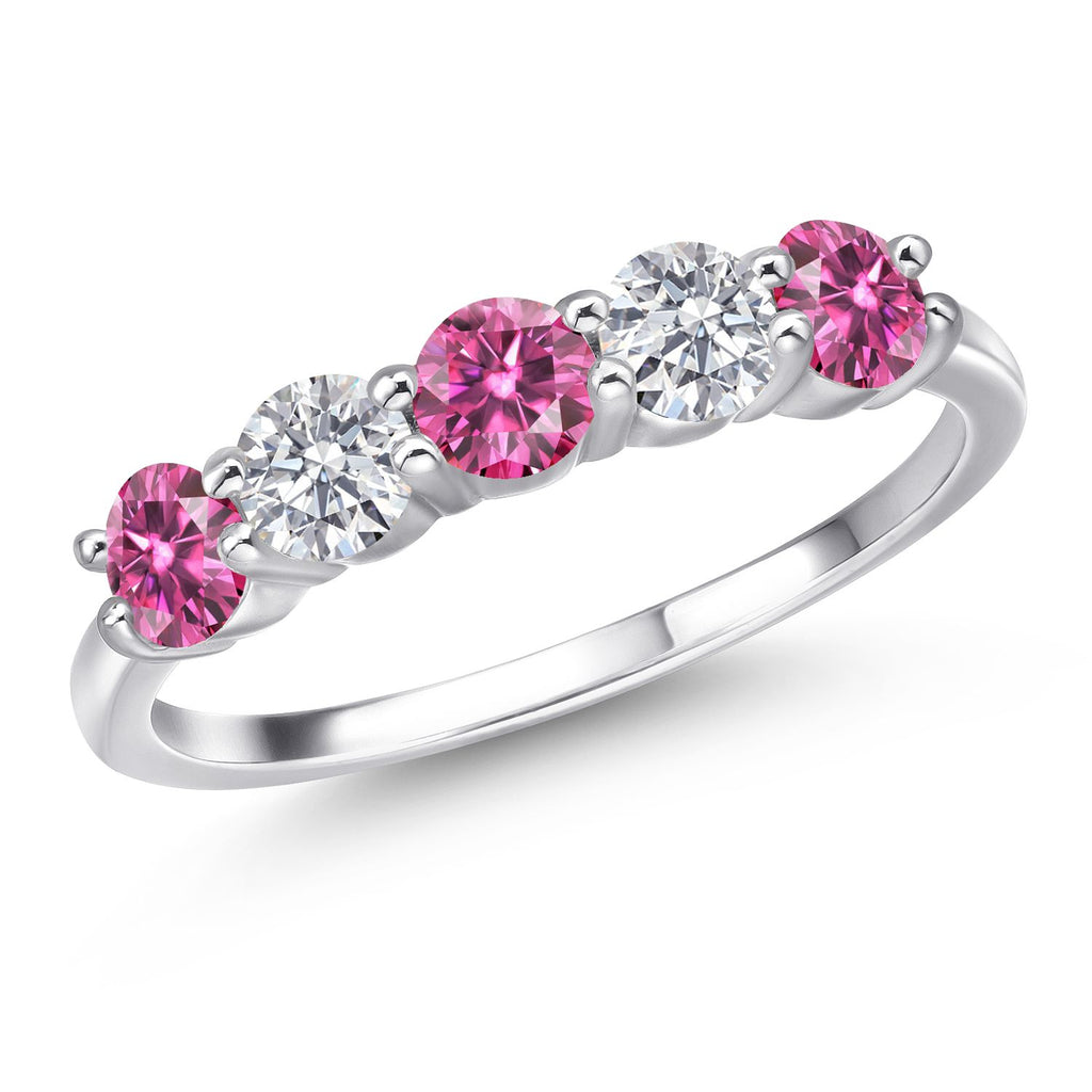 Pink Moissanite - April_7_Ring in 925 Sterling Silver