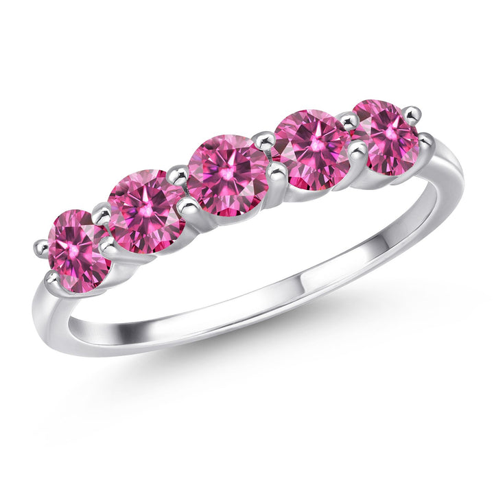 Pink Moissanite - April_5_Ring in 925 Sterling Silver