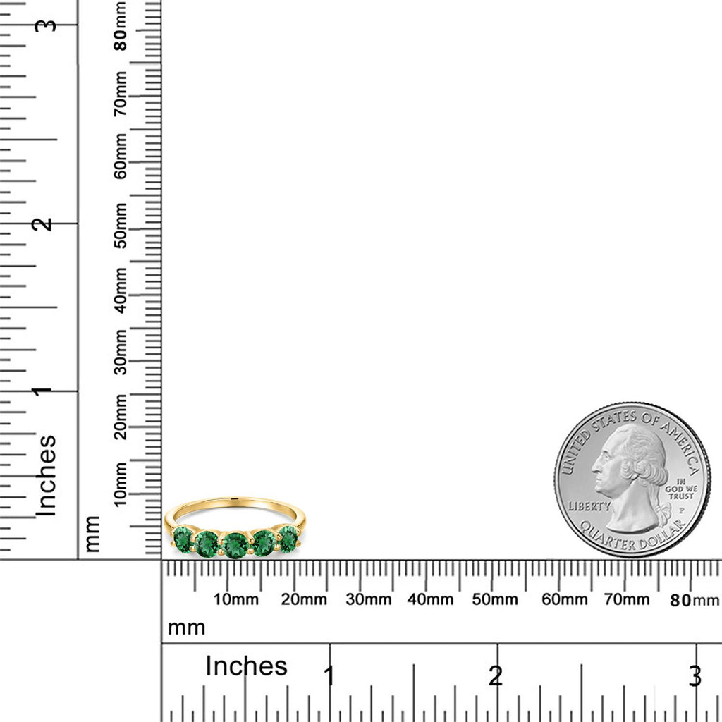 Nano Emerald - May_9_Ring in 925 Yellow Gold Plated Silver