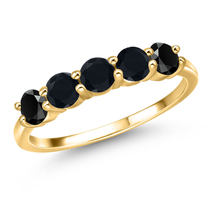 Onyx - December_5_Ring in 925 Yellow Gold Plated Silver