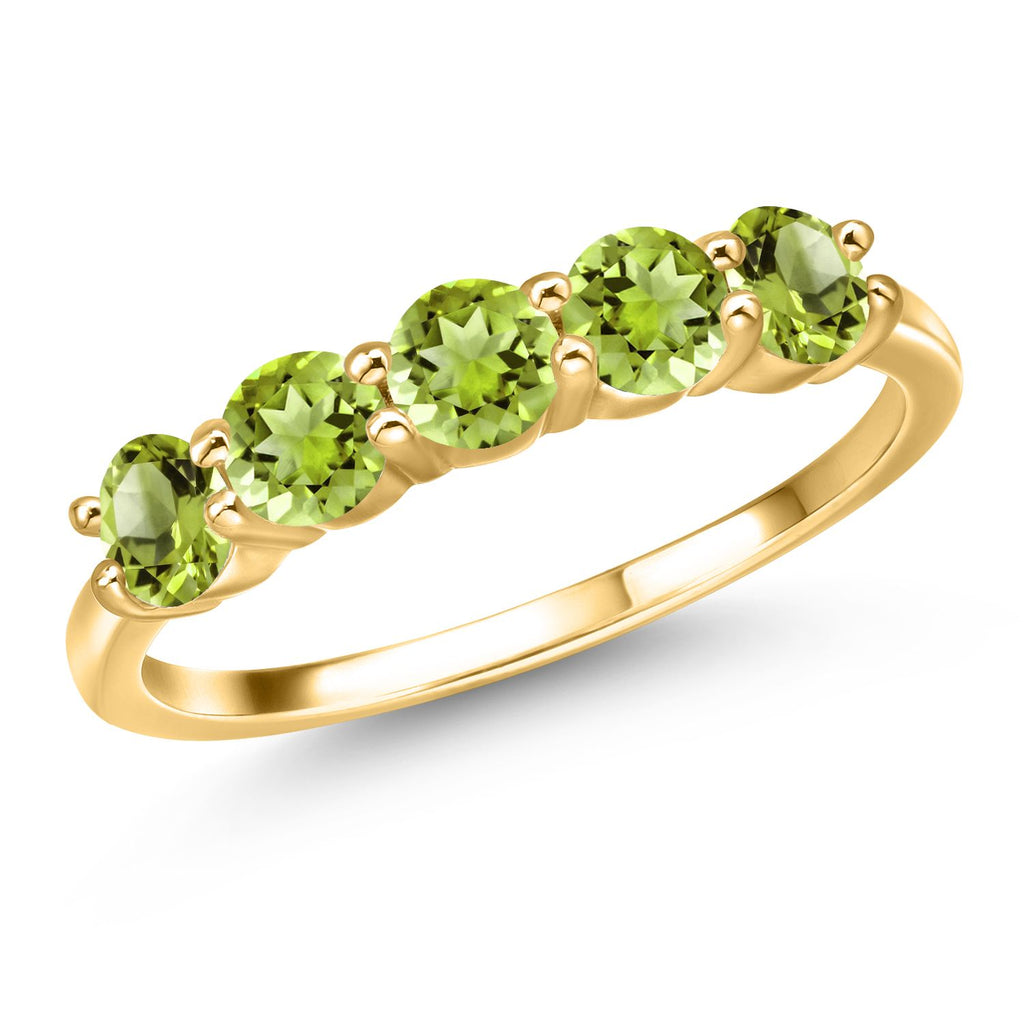 Peridot - August_6_Ring in 925 Yellow Gold Plated Silver