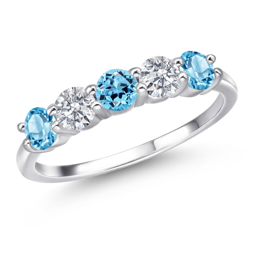 Swiss Blue Topaz - November_5_Ring in 925 Sterling Silver