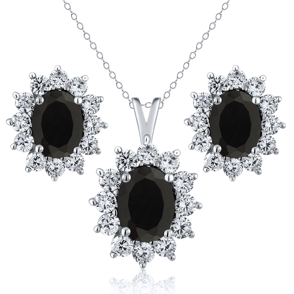 Onyx - December_Sterling Silver_Pendant Earrings Set in Sterling Silver