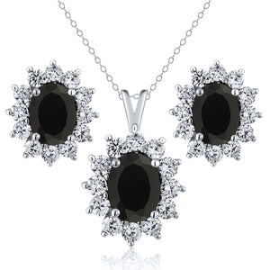 Onyx - December_Sterling Silver_Pendant Earrings Set in Sterling Silver