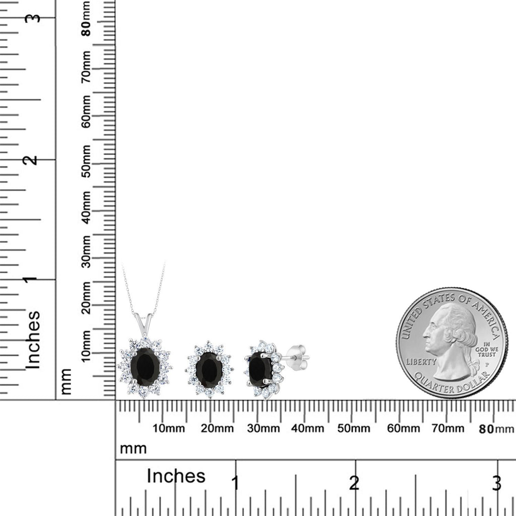 Onyx - December_Sterling Silver_Pendant Earrings Set in Sterling Silver