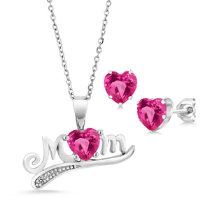 Pendant Earrings Set in 925 Sterling Silver