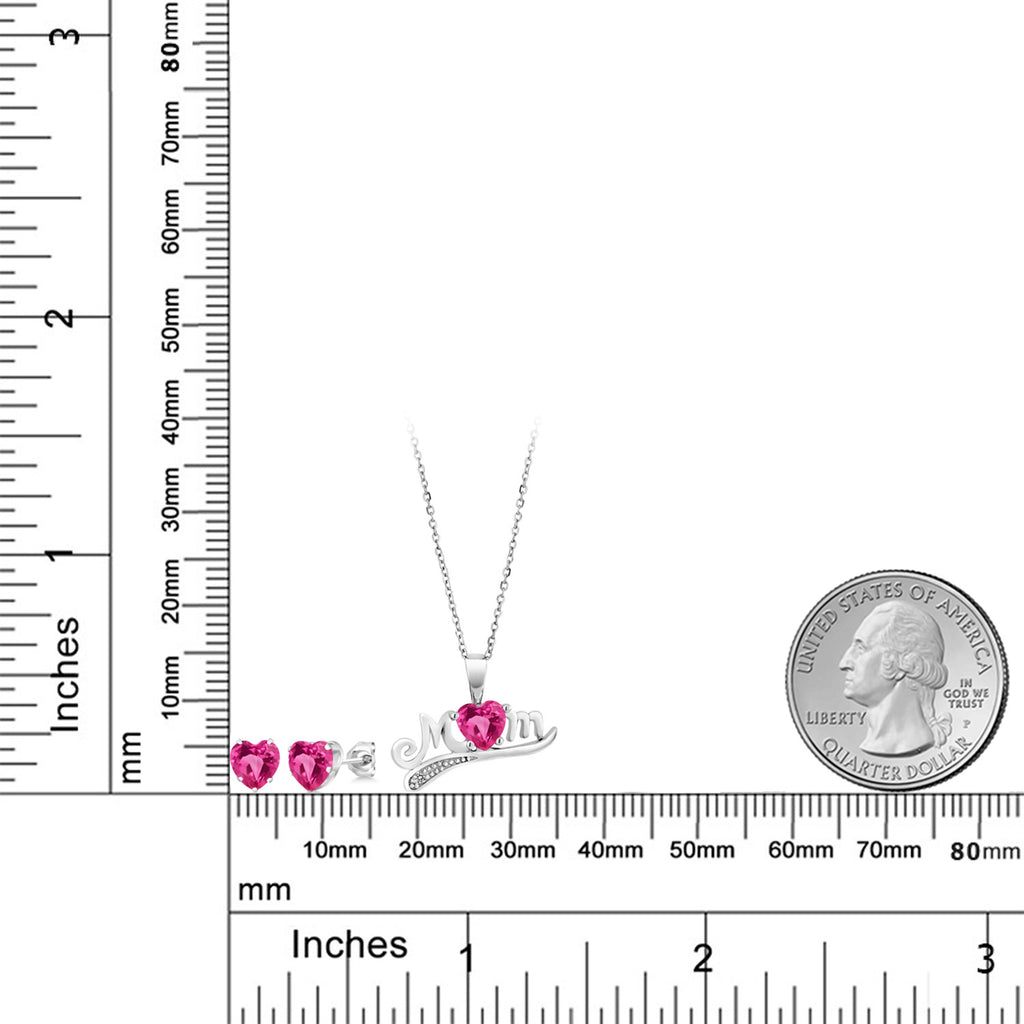 Pendant Earrings Set in 925 Sterling Silver