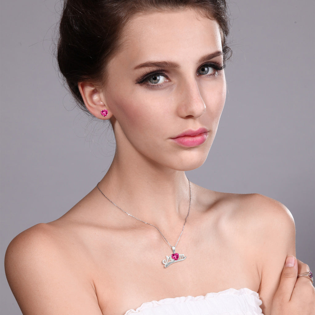 Pendant Earrings Set in 925 Sterling Silver
