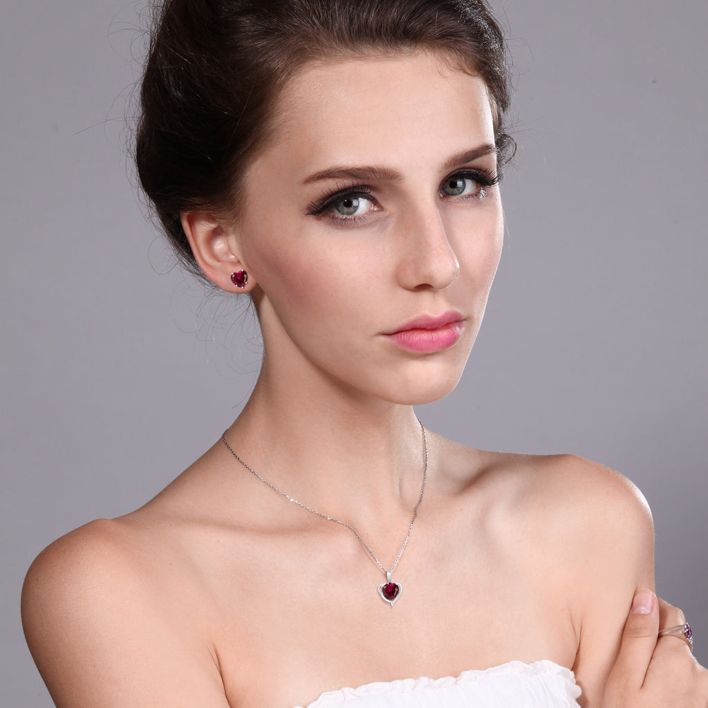 Pendant Earrings Set in 925 Sterling Silver