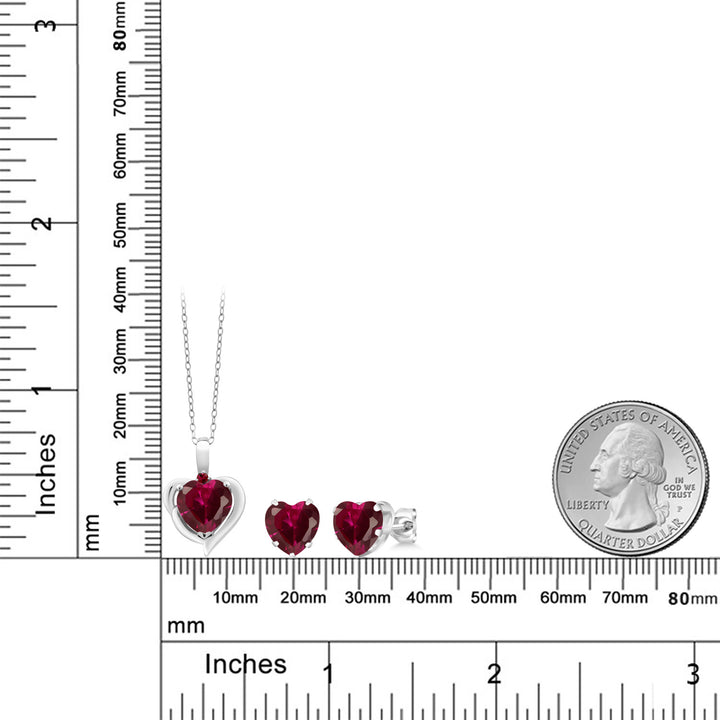 Pendant Earrings Set in 925 Sterling Silver