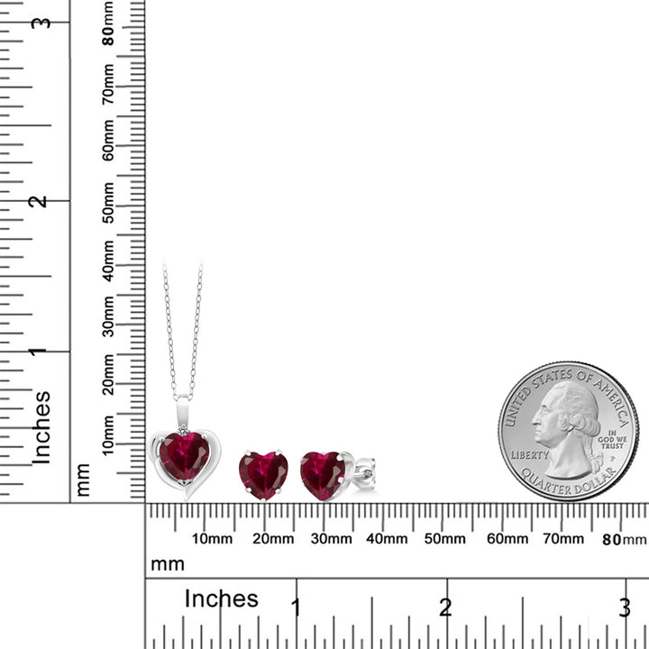 Pendant Earrings Set in 925 Sterling Silver