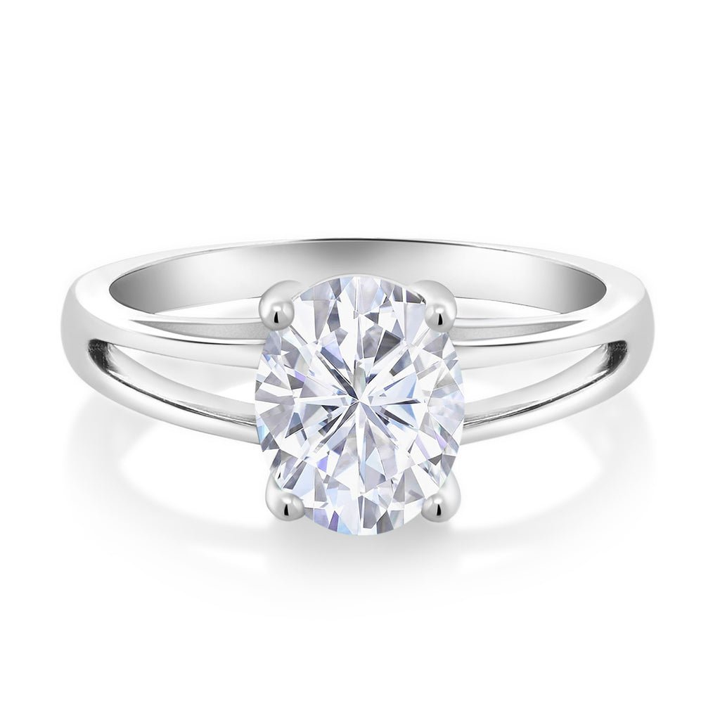 White Moissanite_5_Ring in 925 Sterling Silver