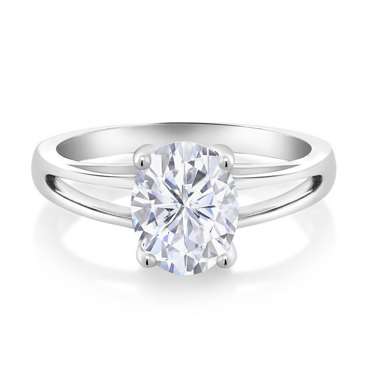 White Moissanite_5_Ring in 925 Sterling Silver