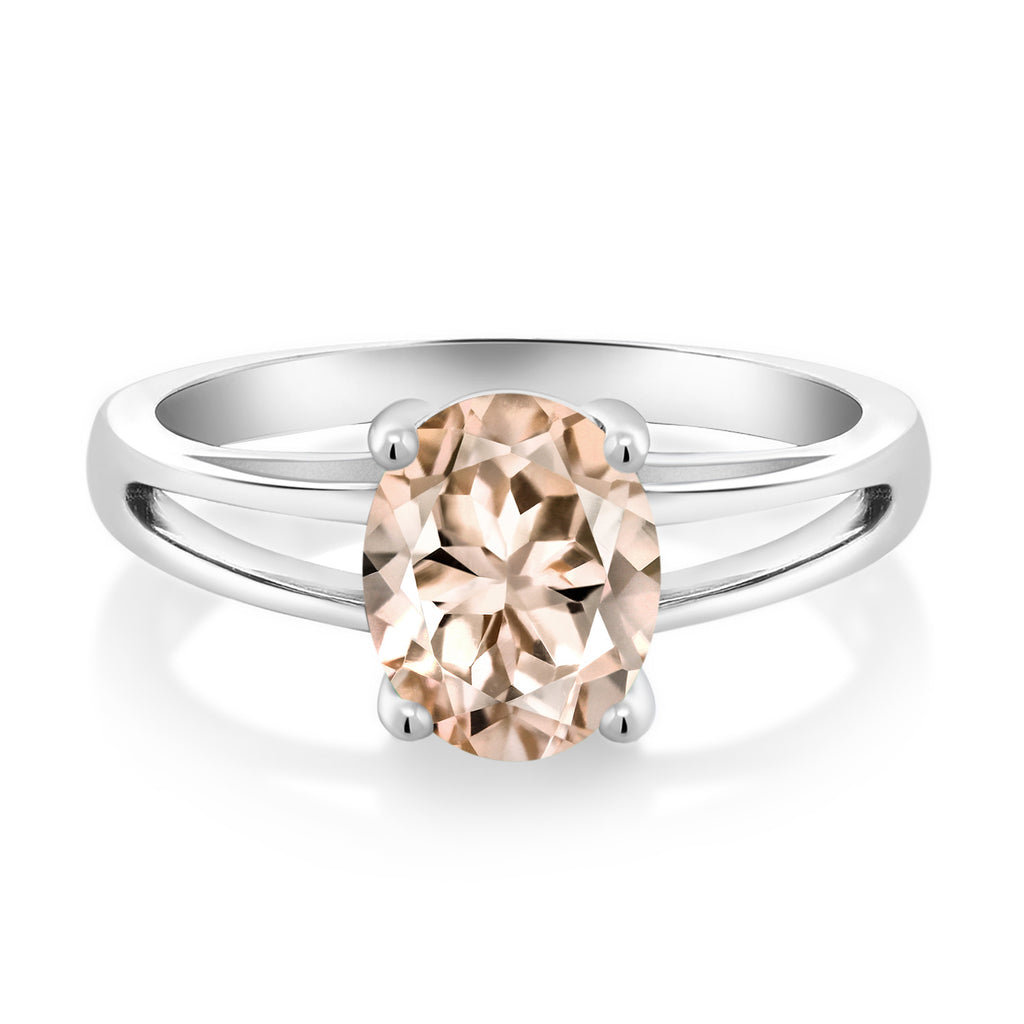 Peach Morganite_8_Ring in 925 Sterling Silver