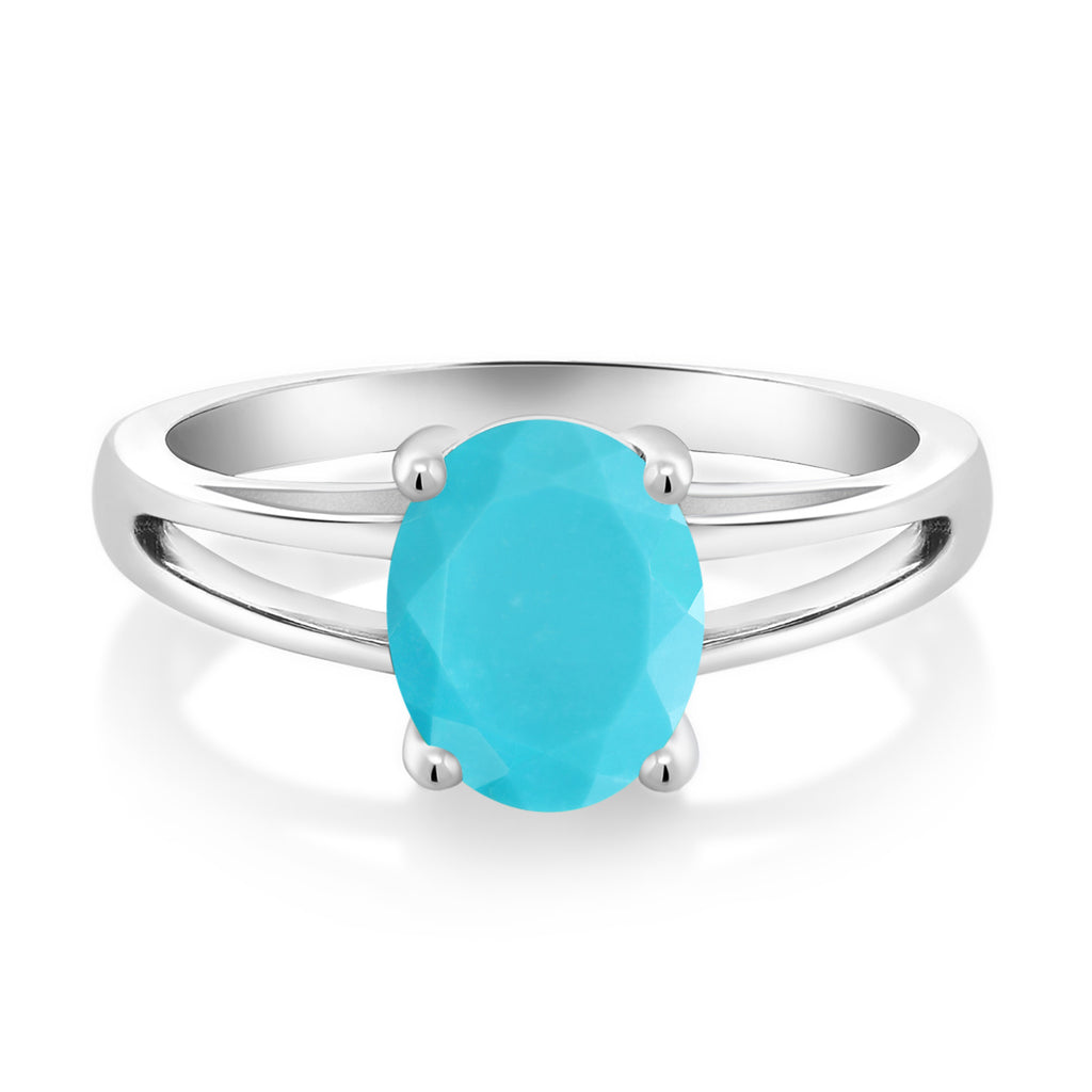 Green Turquoise_7_Ring in 925 Sterling Silver