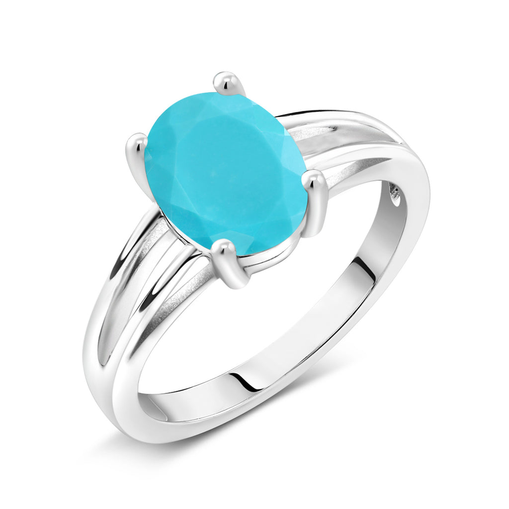 Green Turquoise_7_Ring in 925 Sterling Silver