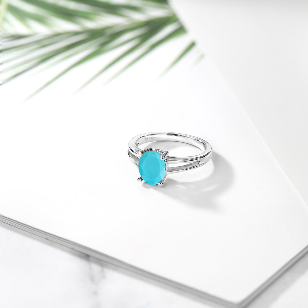 Green Turquoise_7_Ring in 925 Sterling Silver