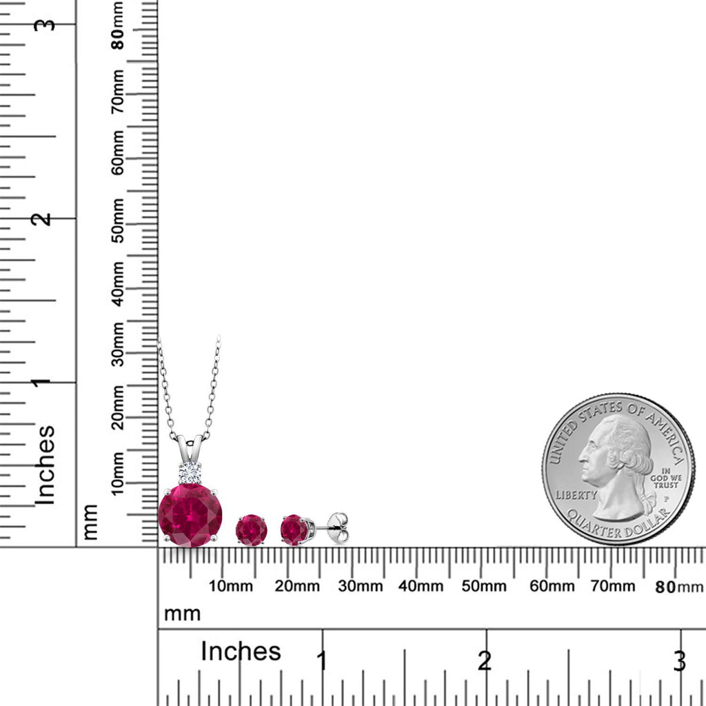 Pendant Earrings Set in 925 Sterling Silver