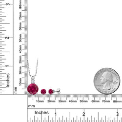 Pendant Earrings Set in 925 Sterling Silver