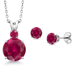 Pendant Earrings Set in 925 Sterling Silver