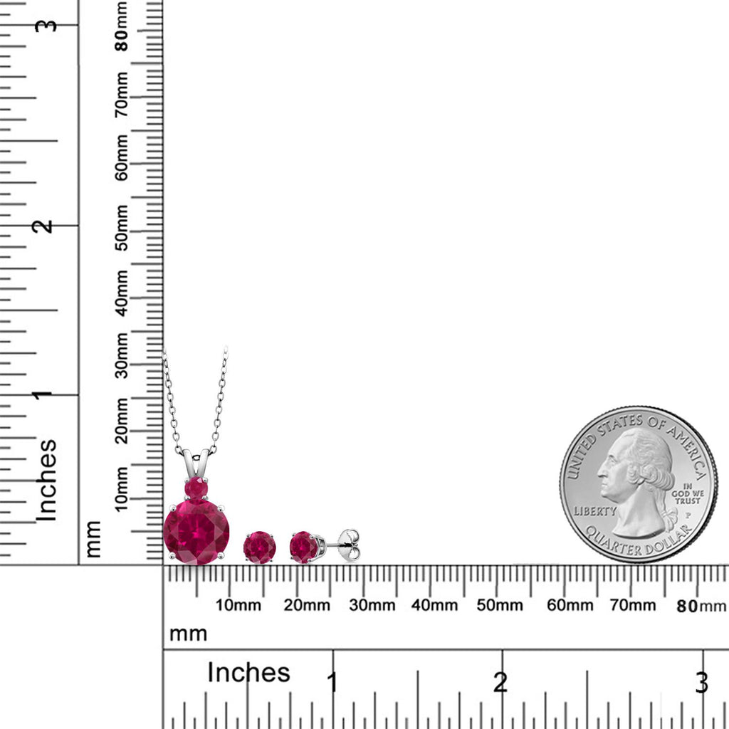 Pendant Earrings Set in 925 Sterling Silver