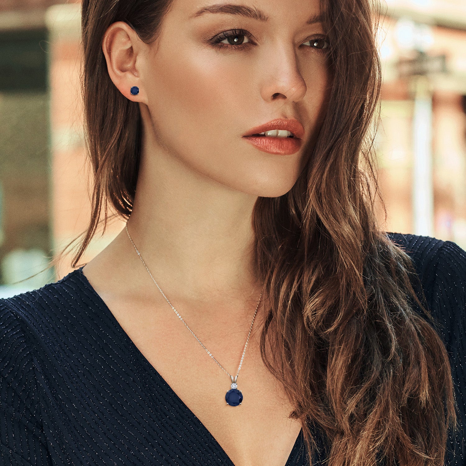 Pendant Earrings Set in 925 Sterling Silver