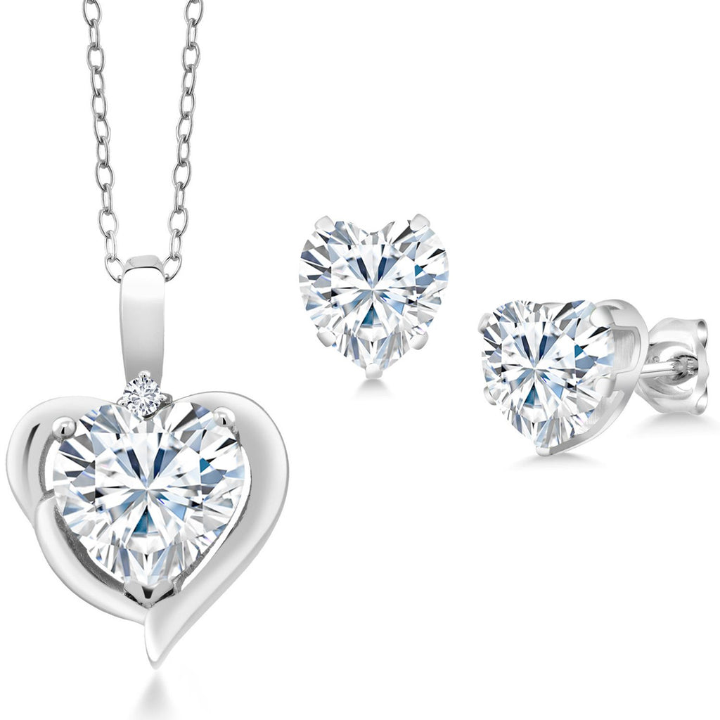Pendant Earrings Set in 925 Sterling Silver